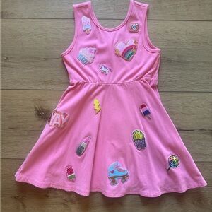 Lola + The Boys Pink Dress with Colorful Patches